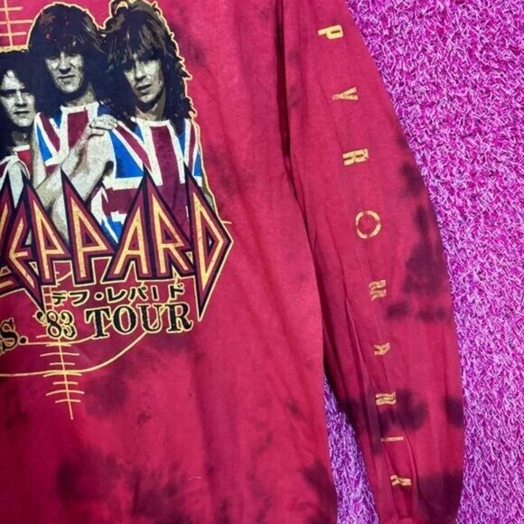 Def Leppard Pyromania 83' tour long sleeve tiedye tshirt size Large - Picture 5 of 6